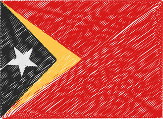 east timor flag embroidered zigzag