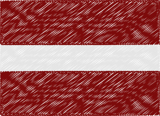 latvia flag embroidered zigzag