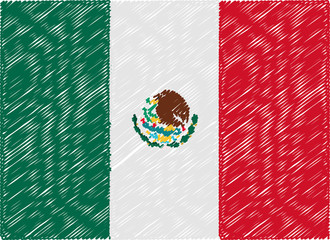 mexico flag embroidered zigzag