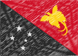 papua new guinea flag embroidered zigzag