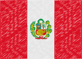 peru flag embroidered zigzag