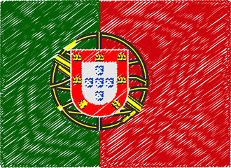 portugal flag embroidered zigzag