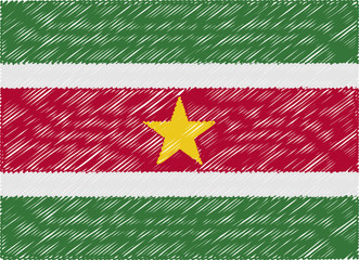 suriname flag embroidered zigzag
