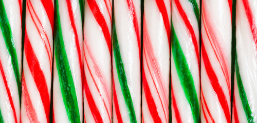 Candy canes forming a line formation