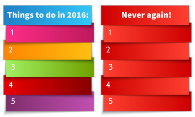 Vector New Year Resolution multi color double List template