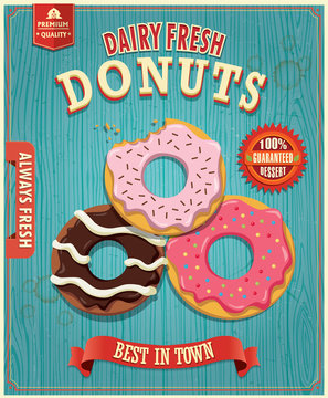 Vintage donut poster design