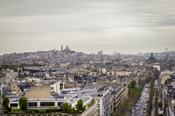 Montmartre from the top of 'Arc de triomphe'