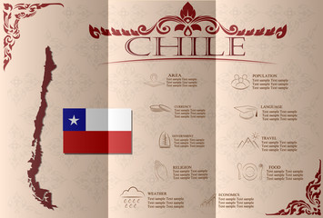chile infographics, statistical data, sights. Vector 