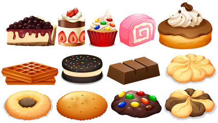 Obrazy na Plexi  Zestaw deserowy z ciastem i ciasteczkami