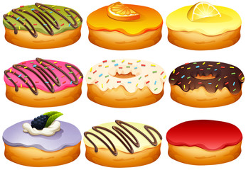 Different flavor of donuts