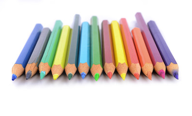 Fototapeta premium color pencils isolated on a white background.