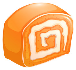 Orange cake roll with cream
