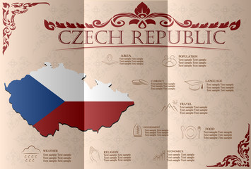 Obraz premium Czech Republic infographics, statistical data, sights. Vector 