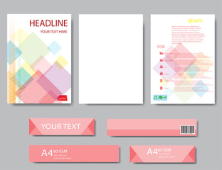 Design cover paper report. Abstract geometric vector template. 