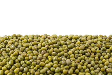 green beans on white background