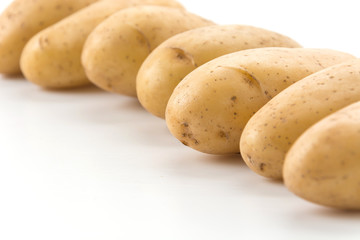 fresh potato on white background