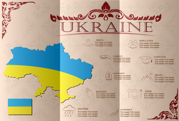 Ukraine,infographics, statistical data, sights. Vector 