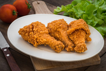 Crispy fried chicken on plate