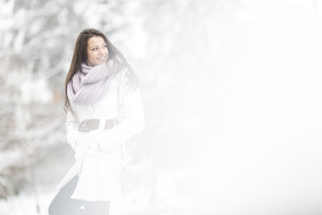 Young woman at winter