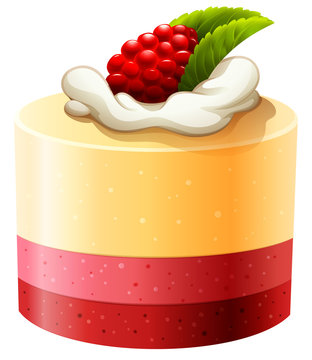 Cake With Rasberry And Cream