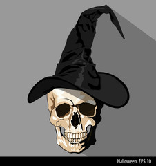 Vector Illustration of a Halloween Skull