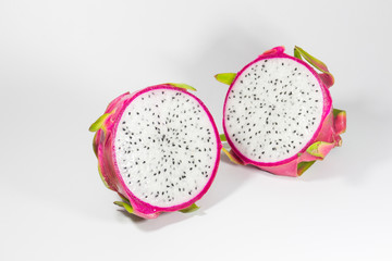 Dragon fruit on white background