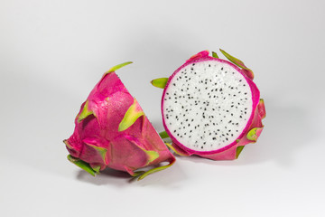 Dragon fruit on white background