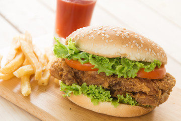 crispy chicken burger