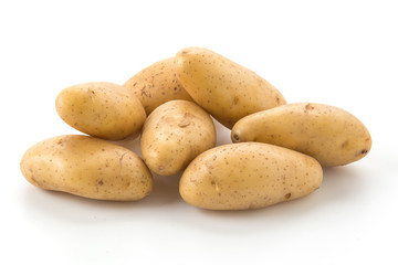 fresh potato on white background