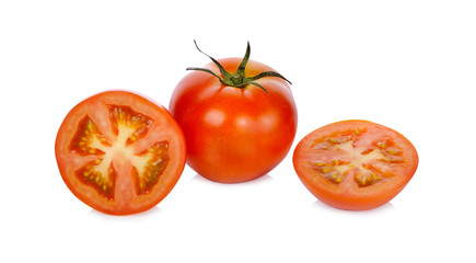 Fresh tomatoes isolated on white background