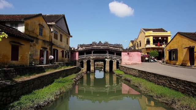 The famous Japanese Covered Bridge in Hoi An, Central Vietnam.