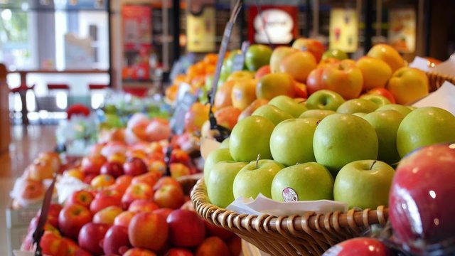 Closeup Supermarket Fruit Section