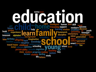 Conceptual education word cloud