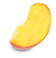 Ripe peach fruit slice