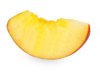 Ripe peach fruit slice