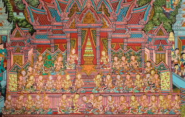 Thai mural painting art