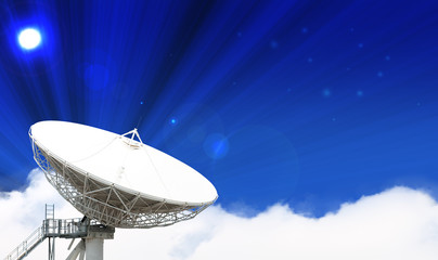 satellite dish antennas with blue sky