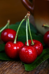 sweet cherry on the table