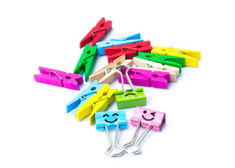 paperclips on white background