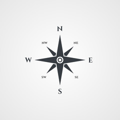 Wind rose, compass icon