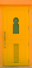 yellow wood door