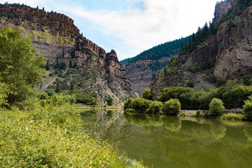 Fototapeta na wymiar Glenwood Canyon along the Colorado River