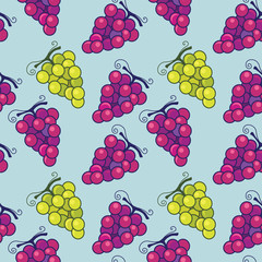 Autumn Grape Seamless Pattern