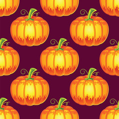 Autumn Pumpkin Seamless Pattern