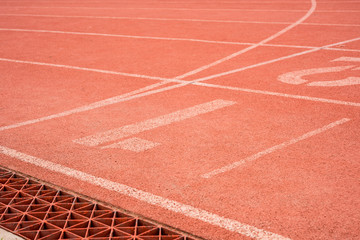 running Track Lane Numbers and grass