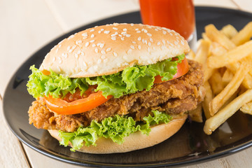 crispy chicken burger