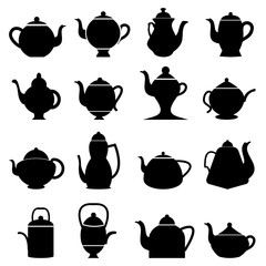 Tea pots icons set - 90974869