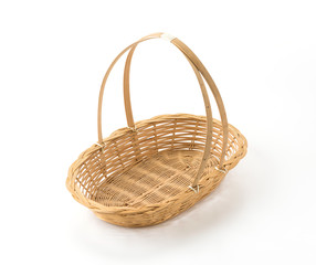 woven basket on white background