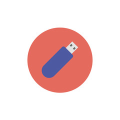 Flat web icon of usb stick