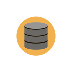 Flat web icon of database